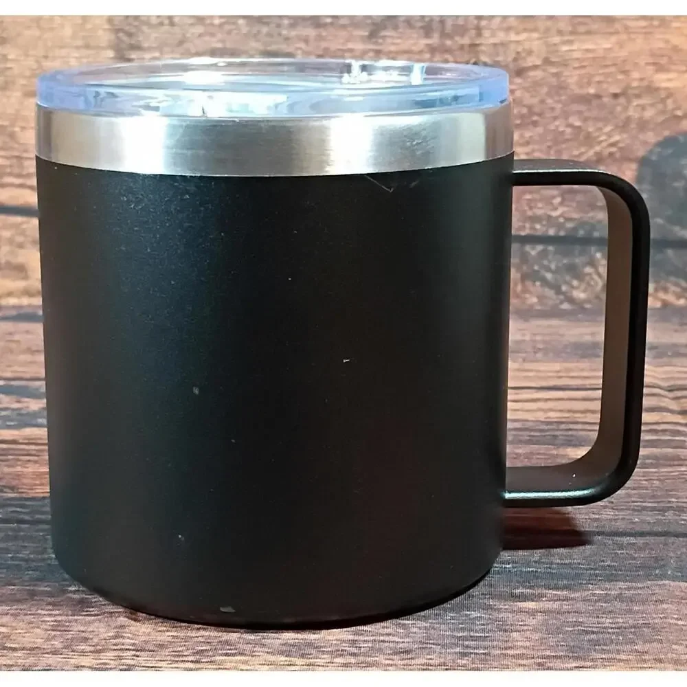 Black Stainless Steel Travel Mug with Lid - 